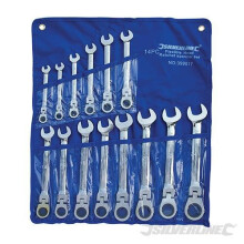Silverline Flexible Head Ratchet Spanner Set 14pce 8 - 24mm - 399017 Piece -  ratchet spanner set head flexible silverline 8 399017 24mm 14pce piece