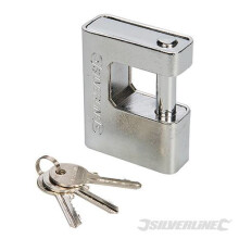 Silverline Close Armoured Shutter Lock Padlock 80mm - 380651 Security -  armoured shutter lock close silverline padlock 80mm 380651 security