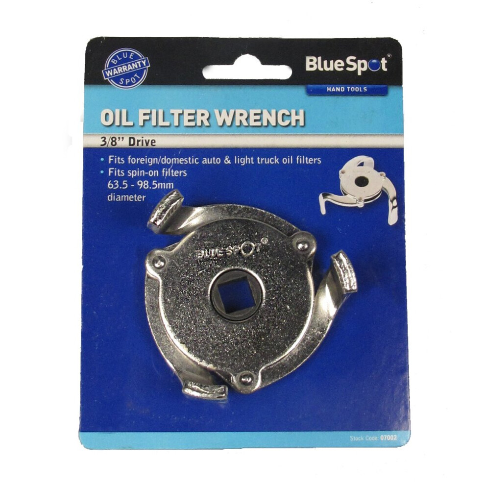 Bluespot 3/8" 3 Leg Oil Filter Remover - Wrench Removal Tool Bs07002 Car Van - outil de démontage de filtre à huile 3 bs07002 car van blue spot