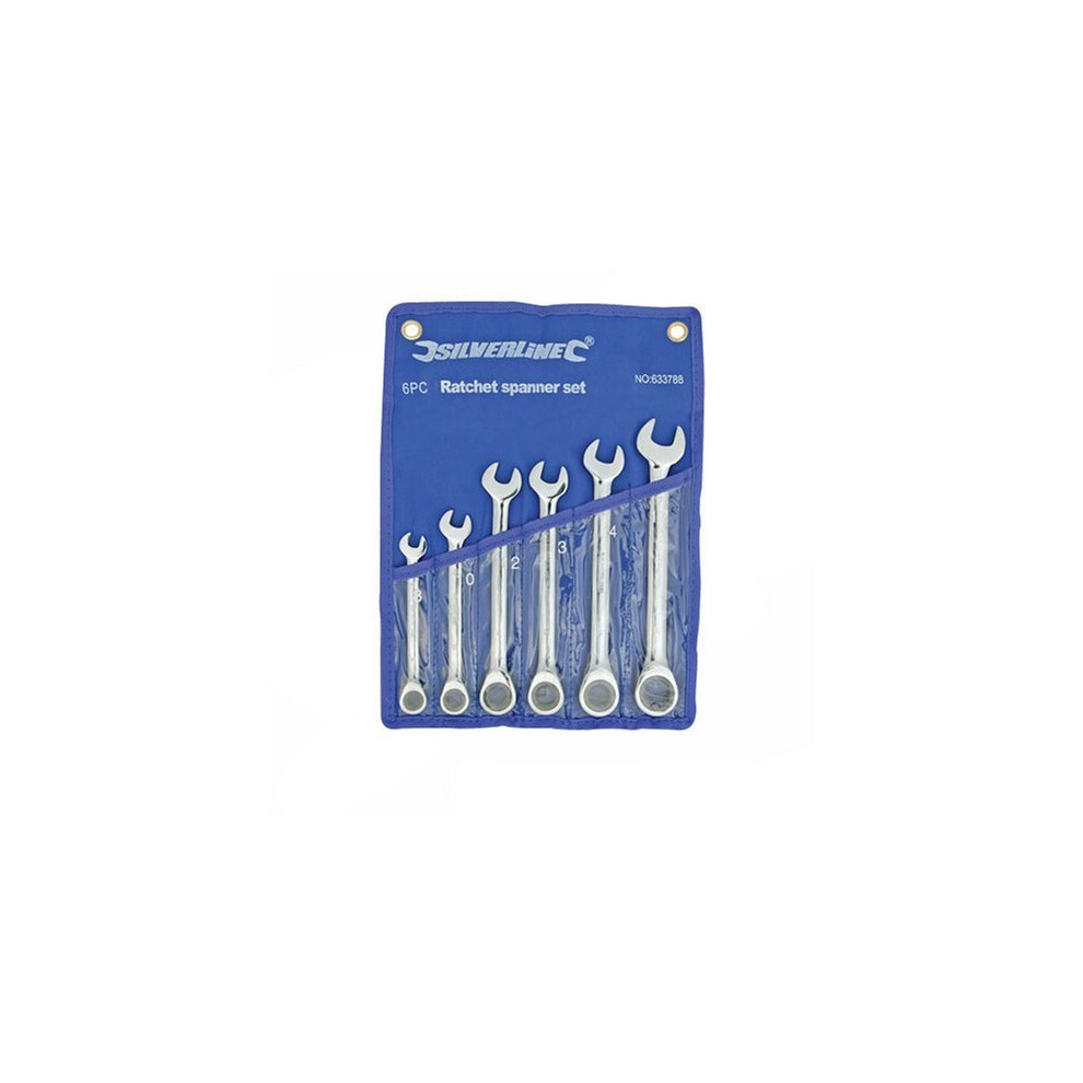 Silverline Fixed Head Ratchet Spanner Set 6pce 8 - 17mm - 63378 8 -  ratchet set spanner fixed head silverline 6pce 633788 17mm 817mm