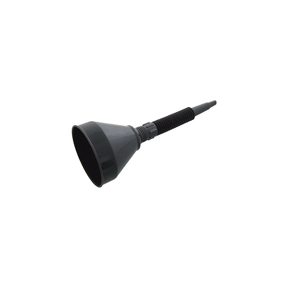 Plastic Funnel with Flexible Spout, Black – S4200, 2-Can Pour for Oil, Water, Fuel, Petrol, Diesel, Durable with Integral Filter