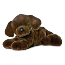 8" Brown Mini Flopsie Lil Lucky Chocolate Labrador Soft Toy - Plush Aurora World - mini plush aurora chocolate labrador toy flopsie world lil lucky