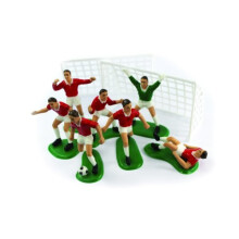 Creative Party Cake Topper - Red Footballer Set - Decoration Football -  decoration red cake football footballers kit