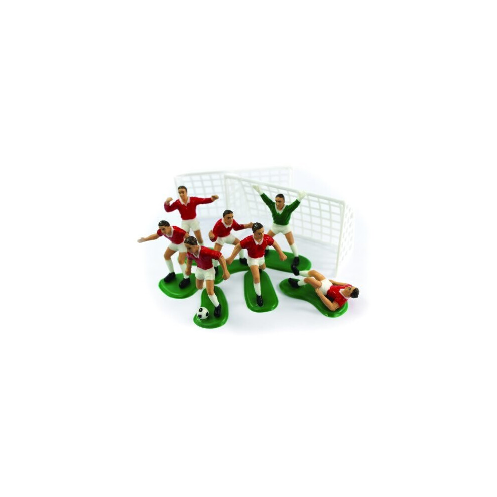 Creative Party Cake Topper - Red Footballer Set - Decoration Football -  decoration red cake football footballers kit