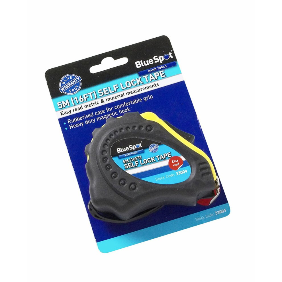 5m Easy Read Magnetic Tape With Auto Lock - Bluespot 5m16ft Tools Bs33004 -  easy read tape magnetic bluespot 5m16ft tools bs33004