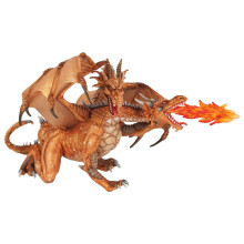 Figurinha Dragão de duas cabeças Ouro - PAPO - O MUNDO FANTÁSTICO - Para Crianças a partir de 3 anos