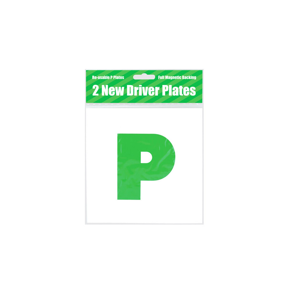 County Stationery Magnetic P Plates - 2 Pack - Green 5021827108552