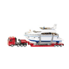 1:87 Siku Low Loader Transporter With Yacht - 187 1849 Model Heavy Man Scale -  siku 187 yacht transporter low loader 1849 model heavy man scale