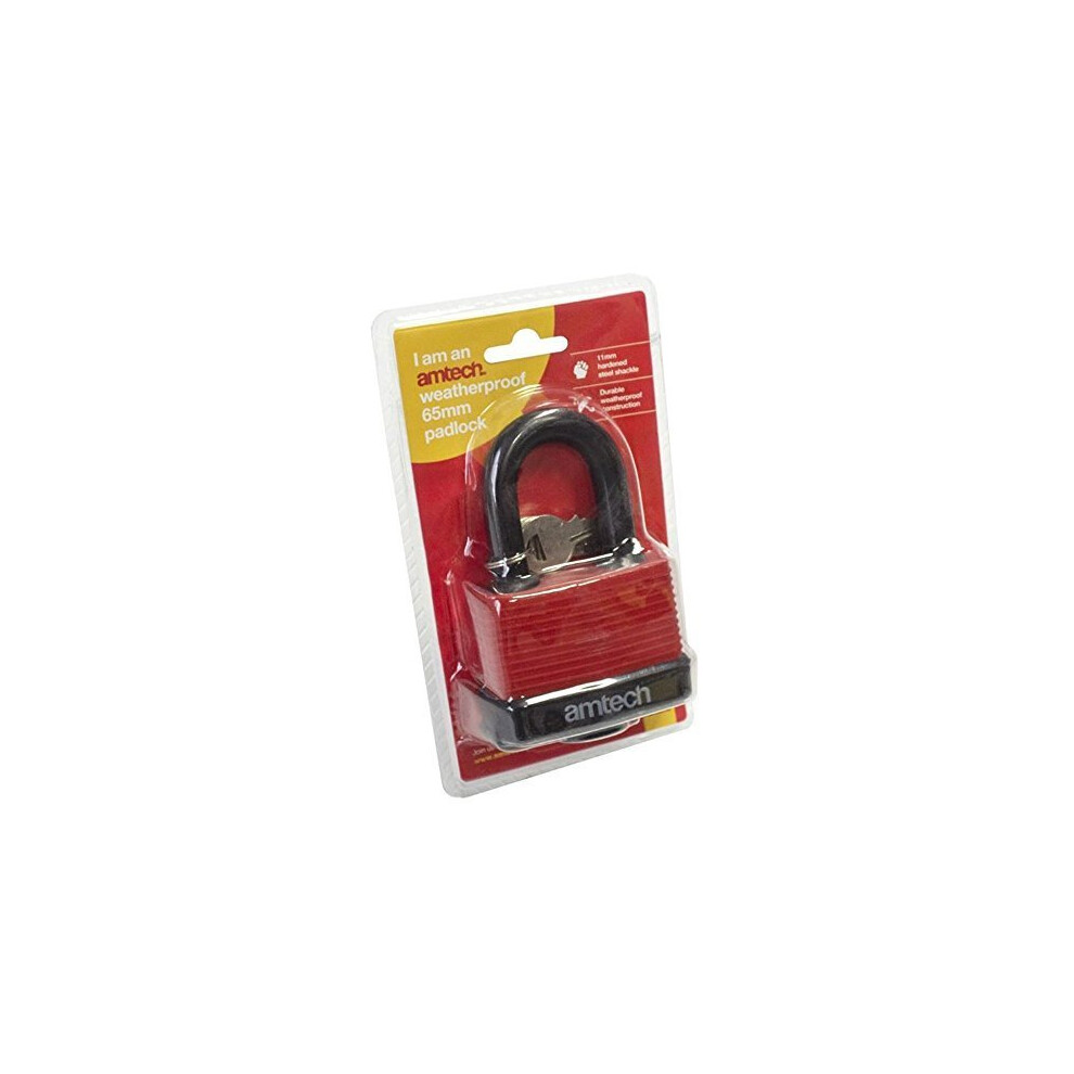 65Mm Weatherproof Padlock - Shackle 4 Weather Proof Laminated Steel Amtech Tall - Padlock 65Mm Shackle 4 Weather Proof Laminated Steel Amtech 5032759043439