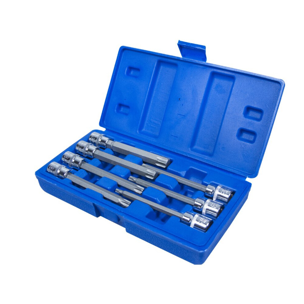 3 8" 7 Piece Drive Extra Long Torx Bit Socket Set - Sockets 38in Square -  torx bit extra long 7 drive sockets piece set 38in square bluespot tools
