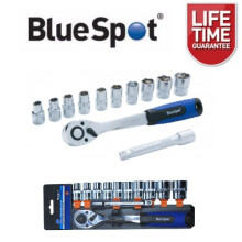 BlueSpot 12 stk 1/2-tommers drev muttertrekker- og socketsett 10 mm - 24 mm + forlengelsesstang 01500