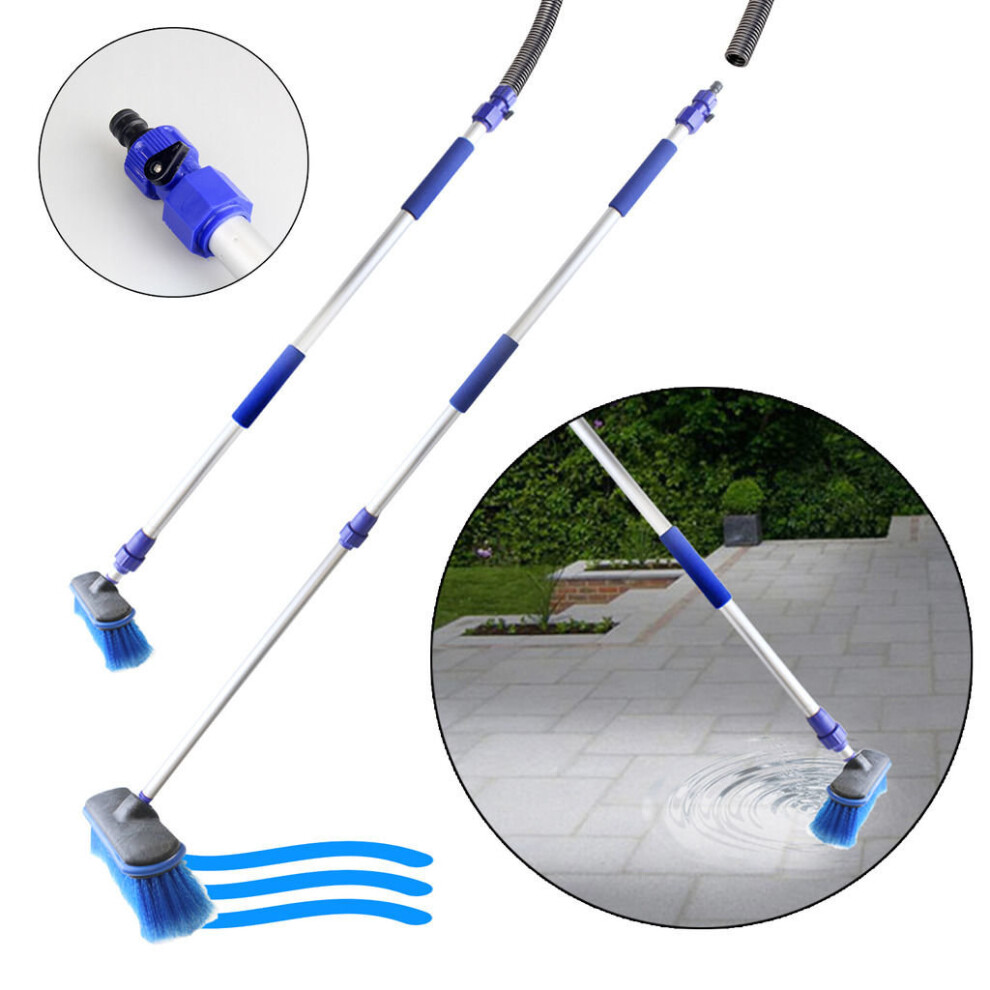 Telescopic Water Brush With Handing Colour Sleeve. - Extending Aluminium Fed -  telescopic extending aluminium water fed brush car van caravan window