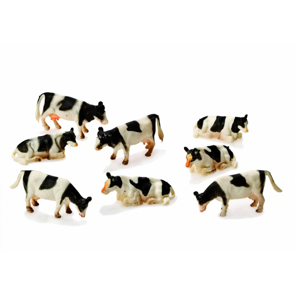Photos - Action Figures / Transformers Alpha 1:87 Kids Globe Farm Pack Of 8 Cows - Mucca Biancanera Pz 187 Toys - globe mucca biancanera 8 pz 187 toys V051878 