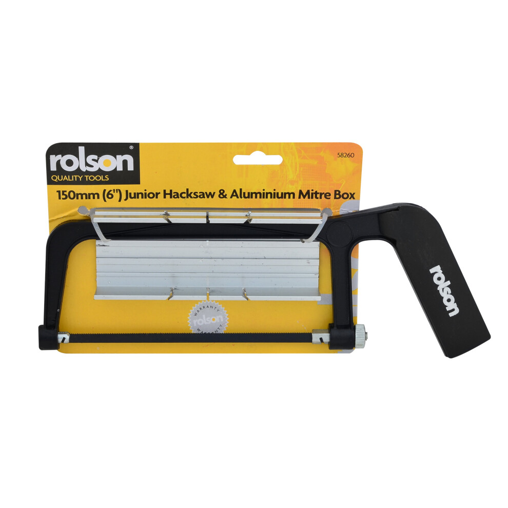 Aluminium Junior Hacksaw & Mitre Box - Rolson New 58260 -  aluminium junior hacksaw mitre box rolson new 58260