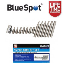 BlueSpot 15 Pc Torx Bit Set T20 - T55 With 1/2" Dr Adaptor 01511