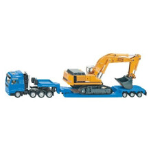 1:87 Siku Flat-bed Transporter With Liebherr Excavator - 187 Flatbed W 1847 - siku transporter 187 excavator flatbed wliebherr 1847 heavy haulage