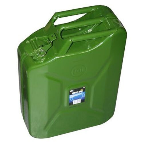 20 Litre Heavy Duty Green Metal Jerry/petrol/fuel Can Ideal For Keeping