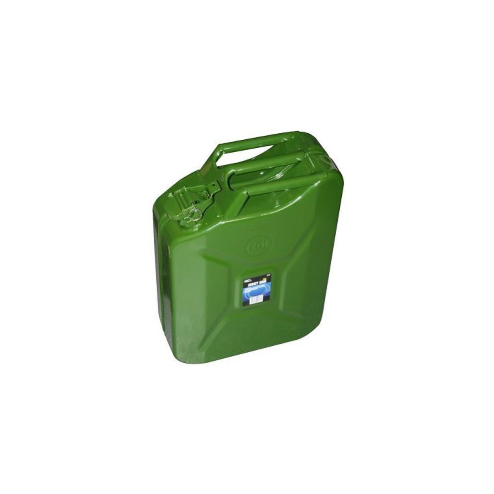 20 Litre Heavy Duty Green Metal Jerry/petrol/fuel Can Ideal For Keeping In The -  litre green jerry can metal 20 army carrier container fuel petrol