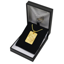 Arsenal F.c. Gold Plated Dog Tag & Chain - Fc Football New Official Gift - gold plated arsenal dog tag chain fc football new official gift