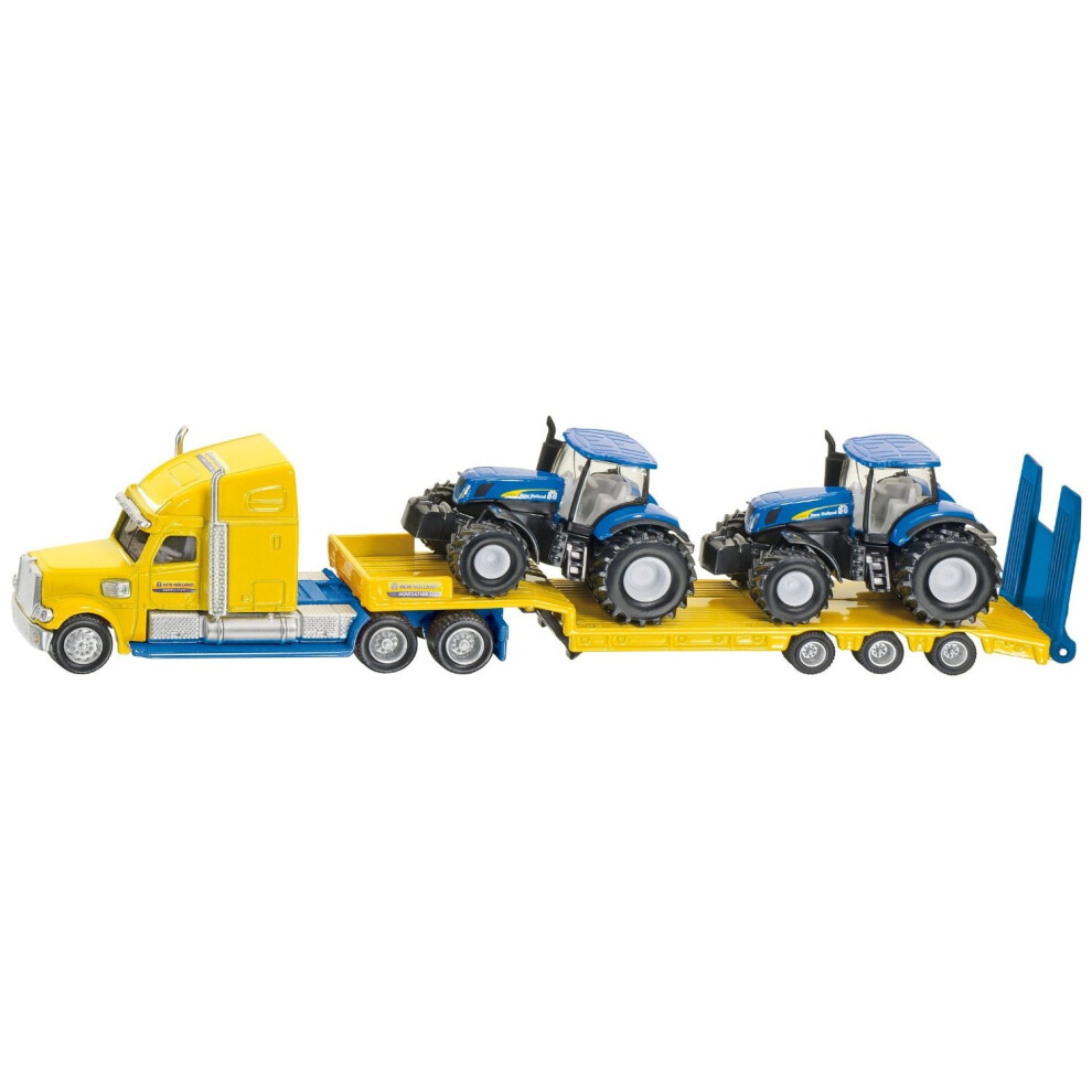 1:87 Siku Truck With 2 New Holland Tractors - 187 1805 Scale Super - Siku New 187 Holland Tractors Truck 1805 Scale 2 Super