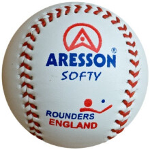 Aresson Softy Rounders Ball - White, 19cm - White Practice Leather -  rounders aresson ball softy white 19cm practice leather