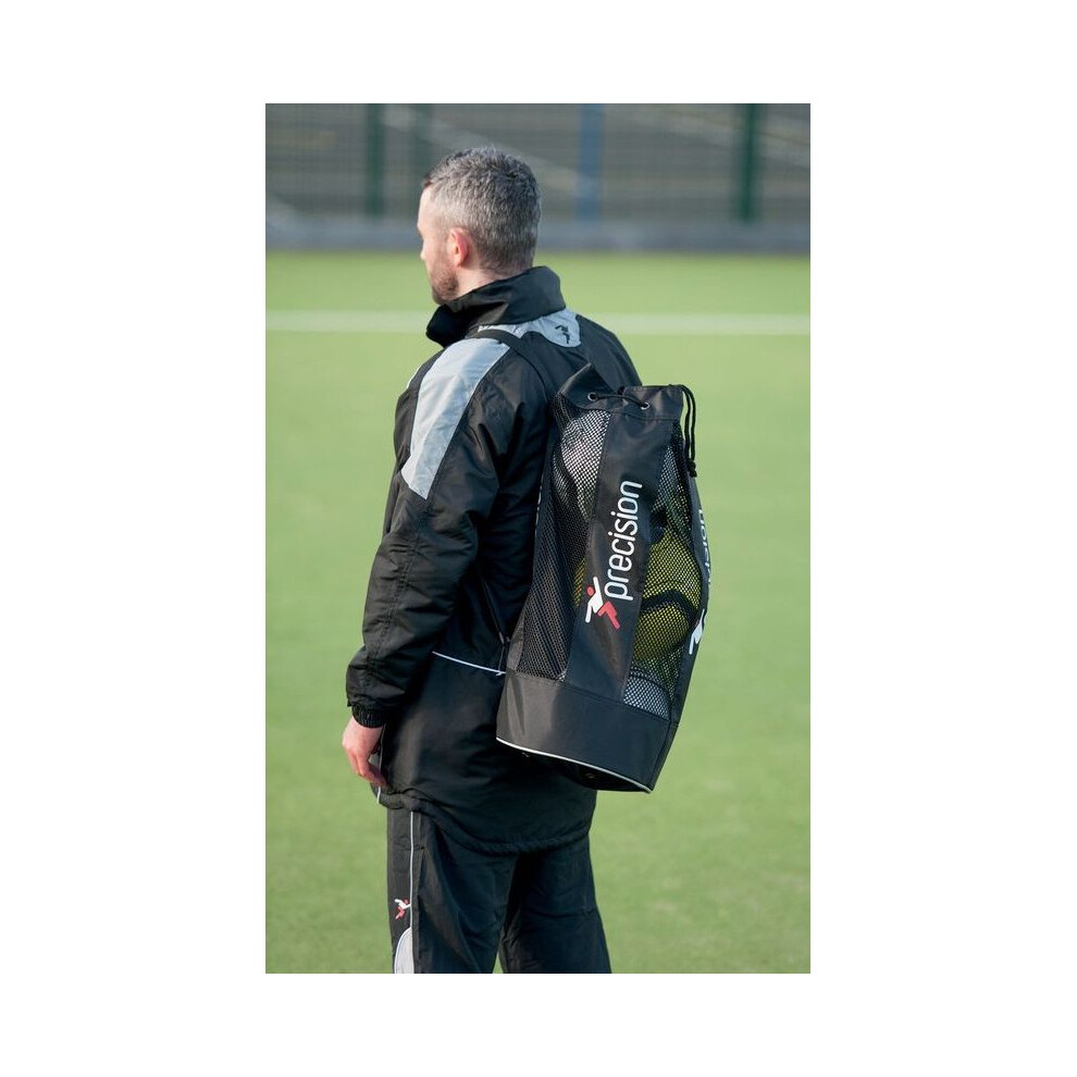 Black Tubular 3 Ball Match Bag - Precision Training Shoulder Strap Holds -  precision 3 ball tubular bag training shoulder strap holds footballs