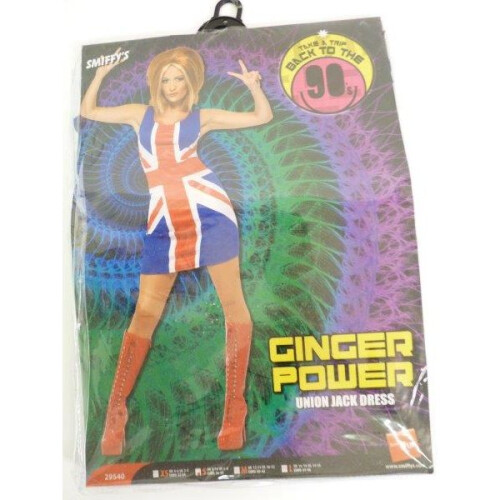 Smiffys Small 90's Union Jack Dress -  dress fancy spice ginger costume girls union jack ladies womens 90s outfit 1990s