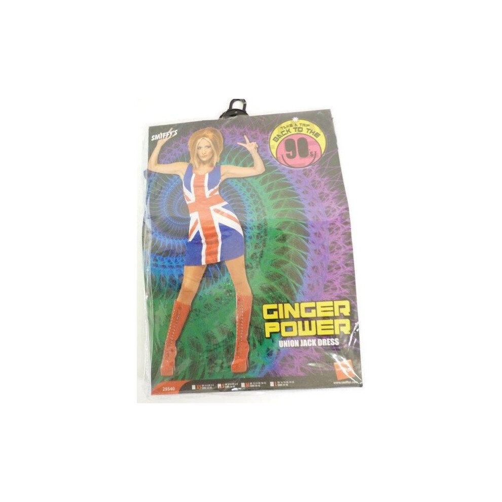 Small 90's Union Jack Dress -  dress fancy spice ginger costume girls union jack ladies womens 90s outfit 1990s