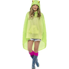 Adults Frog Party Poncho - poncho party frog adult festival fancy dress animal smiffys ladies unisex mens costume one size green