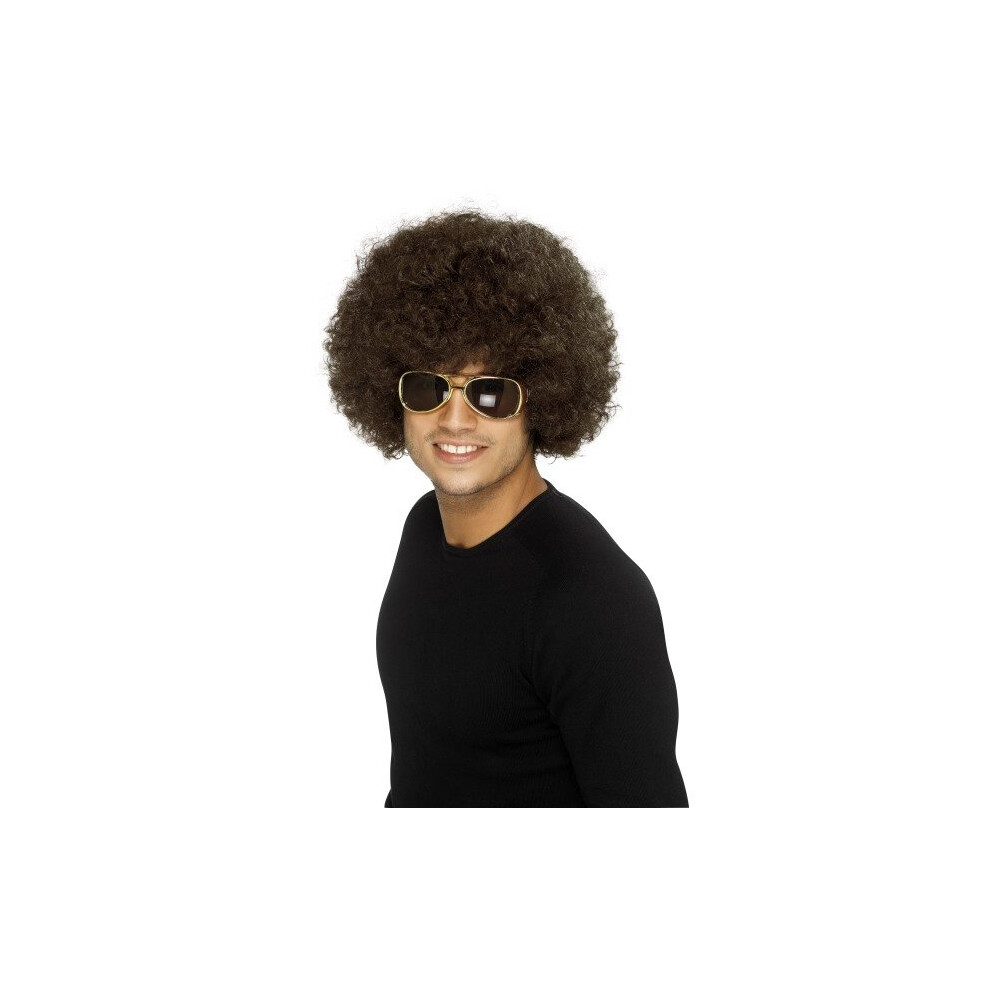 Smiffy's 70'S Funky Afro Wig - Afro Wig 70S Funky Fancy Dress 1970S Mens Disco Brown