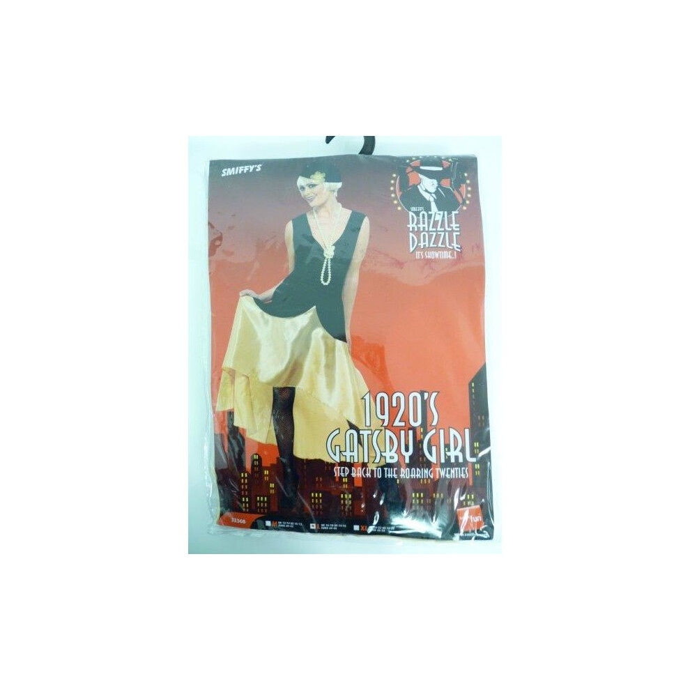 Smiffy's Large Ladies Gatsby Girl Costume - Costume Gatsby Dress Girl Fancy 1920S Outfit Flapper Ladies Charleston Womens Great Not,Specified