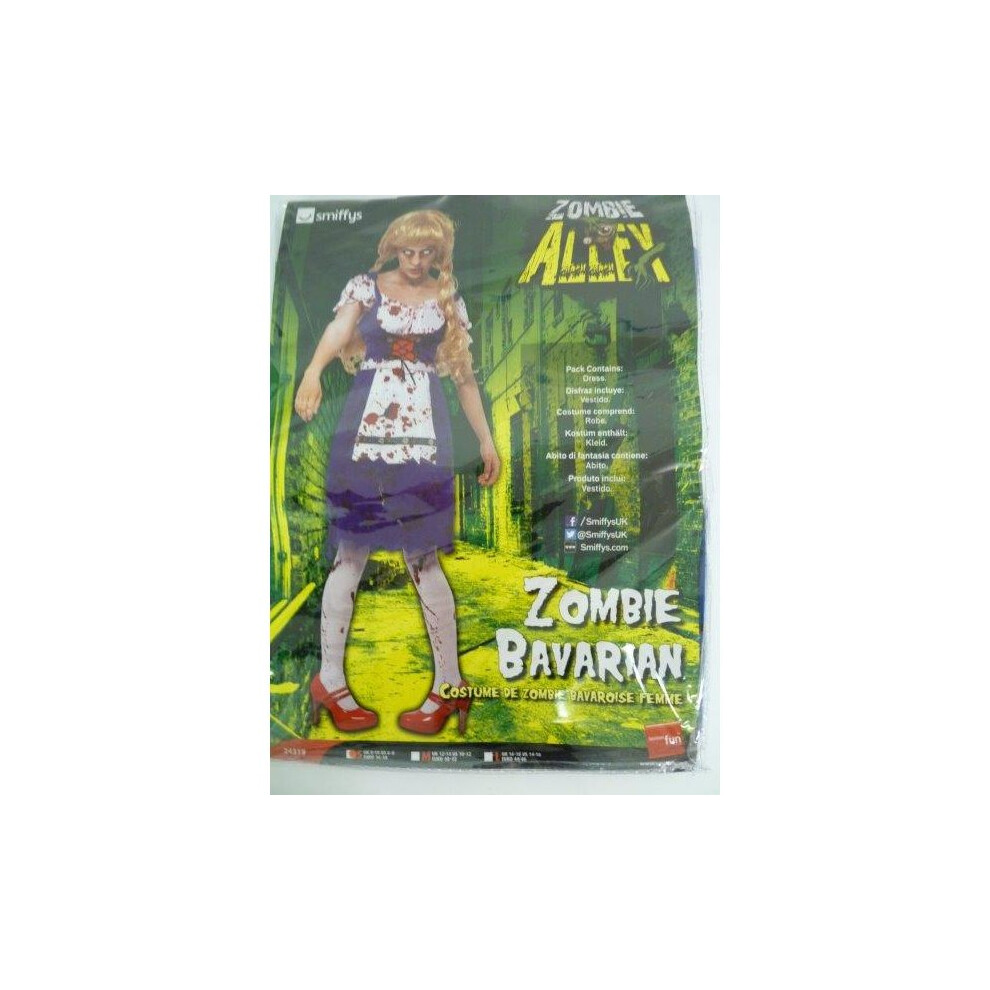 Smiffy's Women's Bavarian Zombie Costume - Halloween Fancy Dress Ladies Oktoberfest - Zombie Halloween Fancy Dress Costume Bavarian Ladies Oktoberfest Outfit Not,Specified