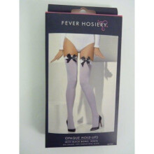 Adult's White Opaque Stockings - white stockings black ladies hold opaque bows womens fancy dress ups holdups thigh