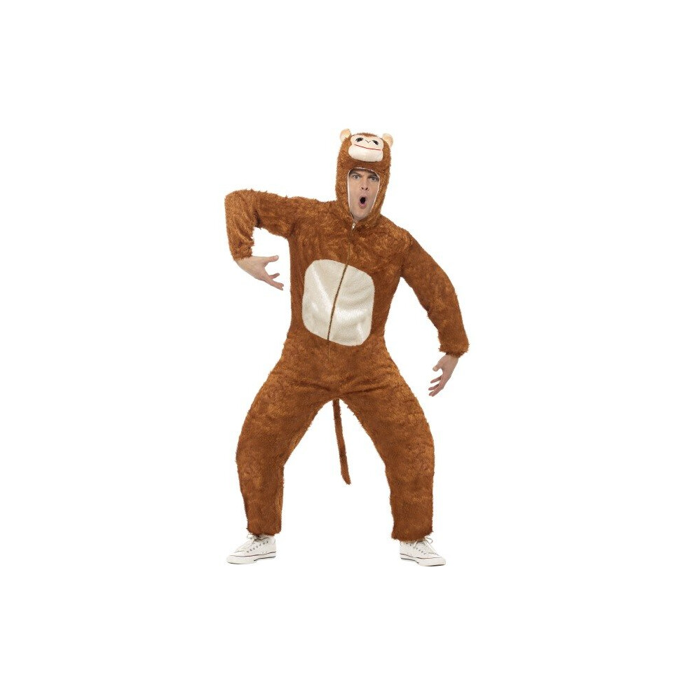 Smiffy's Large Adult's Monkey Costume - Costume Monkey Fancy Dress Outfit Animal Adult Mens Ladies Zoo Unisex Adults Jungle Party Animals Not,Specified