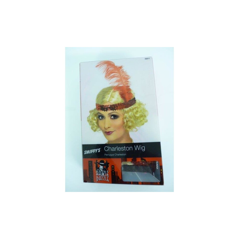 Smiffy's Blonde Ladies Charleston Wig With Sequin Headband - Curly 1920S Flapper - Wig Blonde Charleston Headband Curly 1920S Flapper Sequin Not,Specified