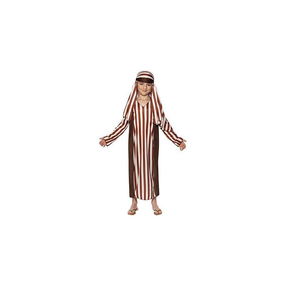 Smiffy's Shepherd Costume, With Robe & Headpiece - Shepherd Costume Fancy Dress Christmas Nativity Boys Joseph Play Kids Brown