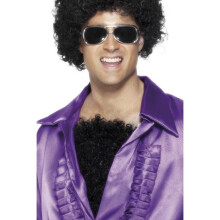 Smiffy's Hairy Chest - chest hairy fancy dress mens smiffys accessory disco 1970s black adhesive