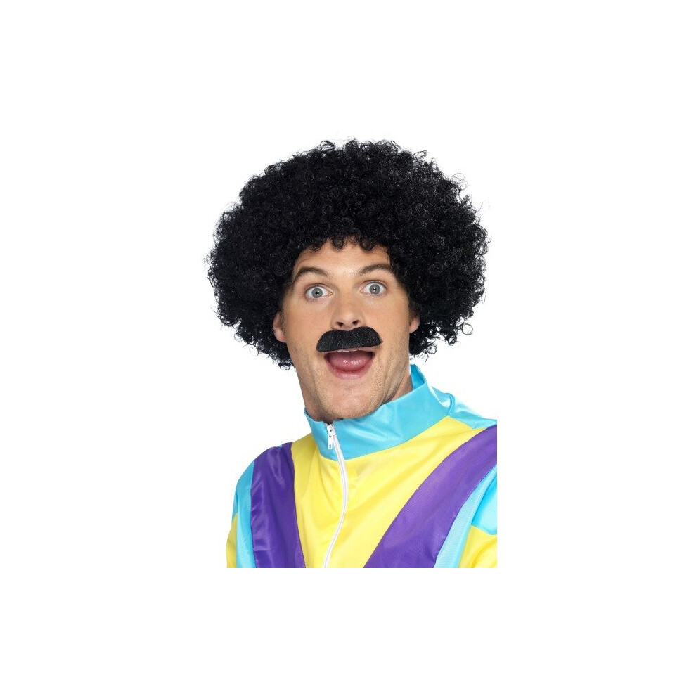 Smiffy's Scouser Wig & Moustache Set - Scouser Set Fancy Dress Wig Black