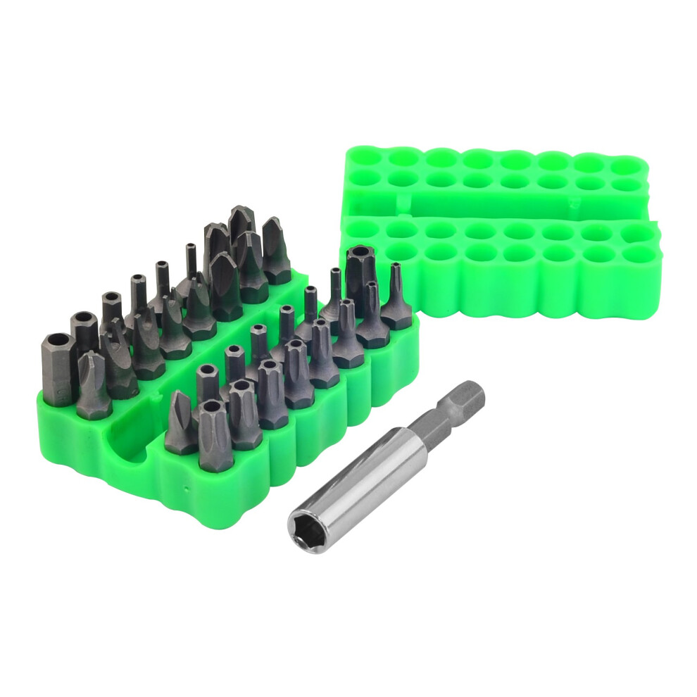 25mm 33 Piece Security Bit Set -  bit security 33pc x 25mm set rolson tamperproof hex key tri wing diy tools 30629