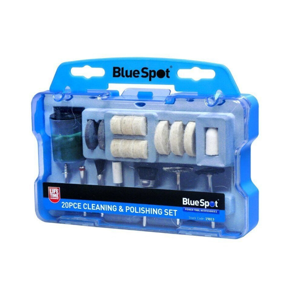 20 Piece Rotary Tool Cleaning And Polishing Set - Cleaning Polishing Kit 20 Piece Bluespot Tools Bs19013 5028734190137