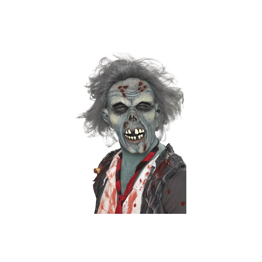 Smiffy's Decaying Zombie Rubber Mask - Adult - Fancy Dress - Zombie Mask Decaying Adult Rubber Fancy Dress Halloween Blue