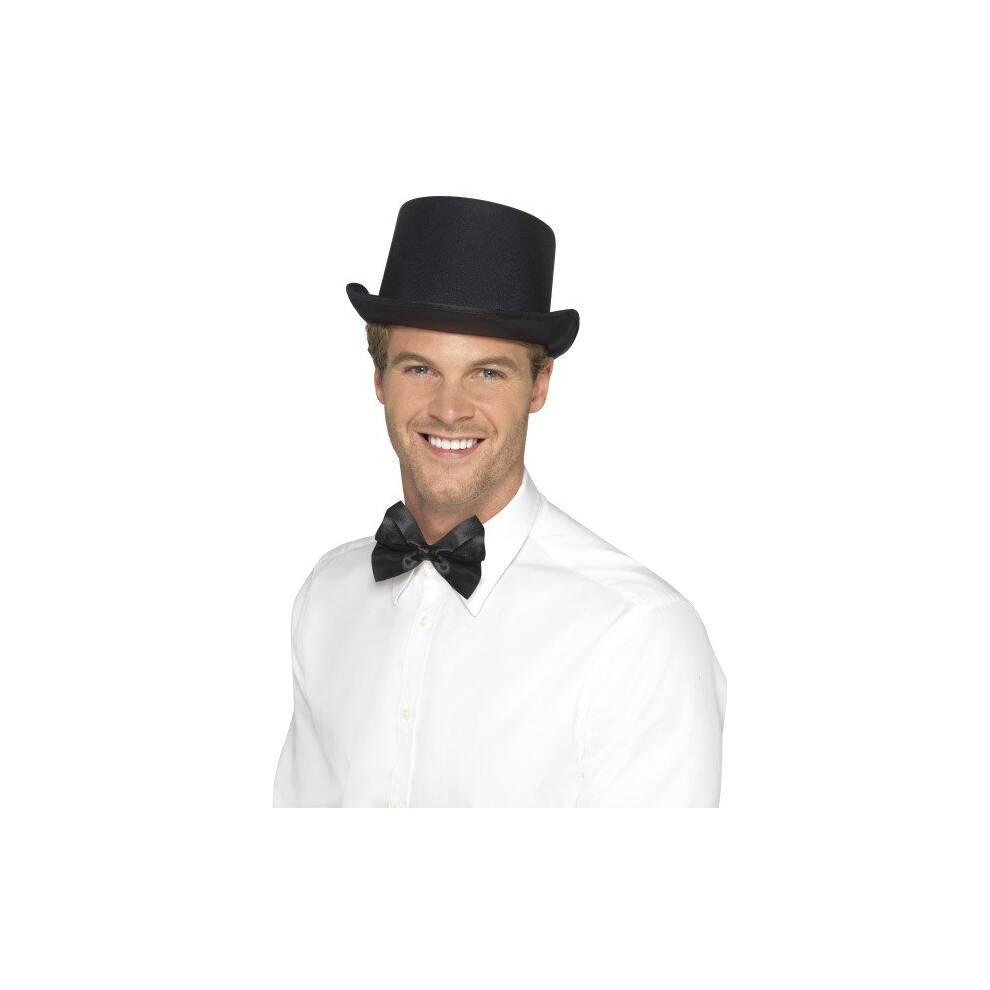 Smiffy's Men's Top Hat (black) -  top hat mens black victorian magician fancy dress accessory grey adults ladies