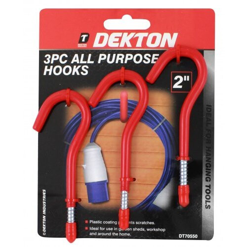DEKTON 3PC 2'' ALL PURPOSE HOOKS, DT70550