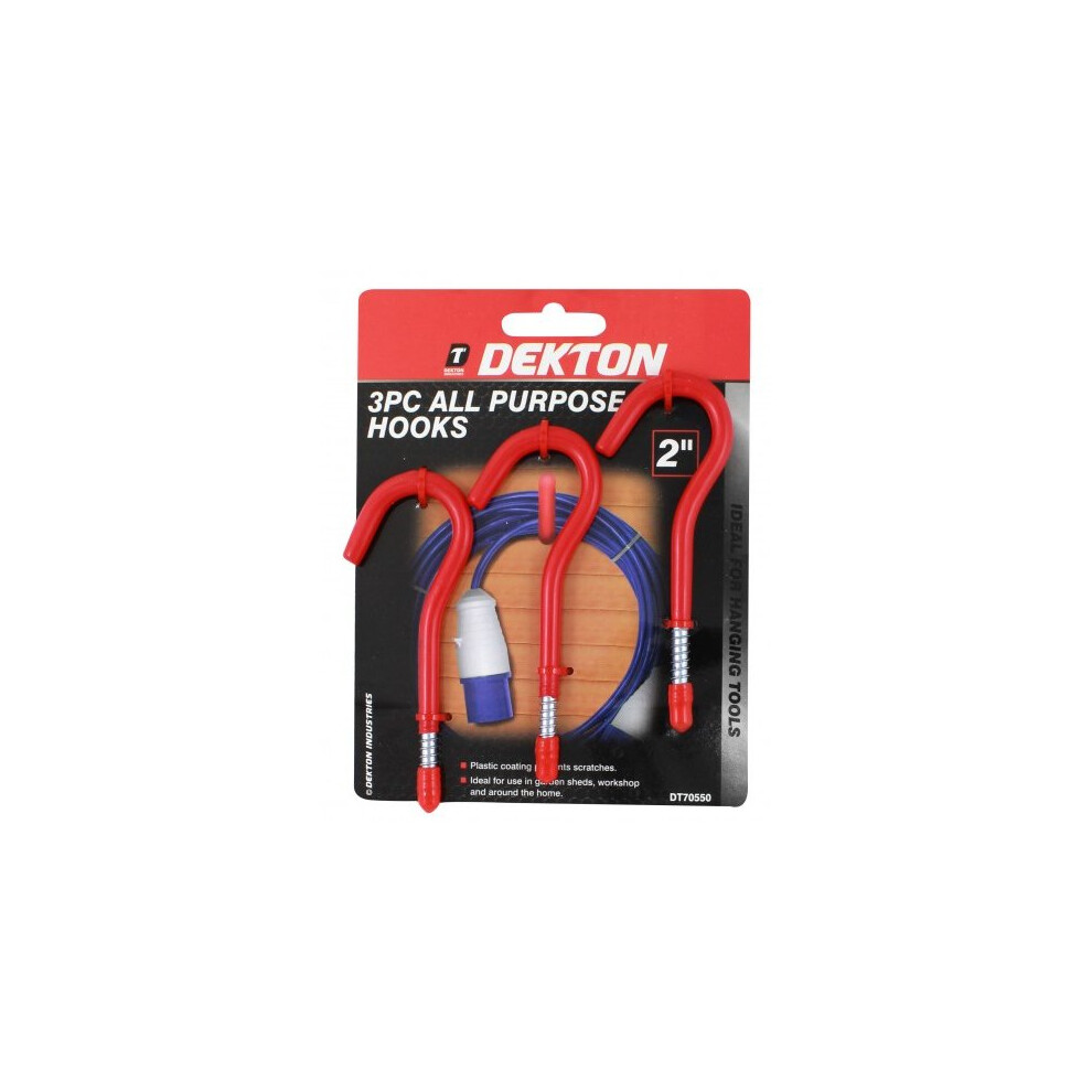 DEKTON 3PC 2'' ALL PURPOSE HOOKS, DT70550