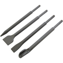 4pc SDS Chisel Set - Plus Flat Point Hammer Drills Groove Gouge Amtech - sds chisel set 4pc plus flat point hammer drills groove gouge amtech