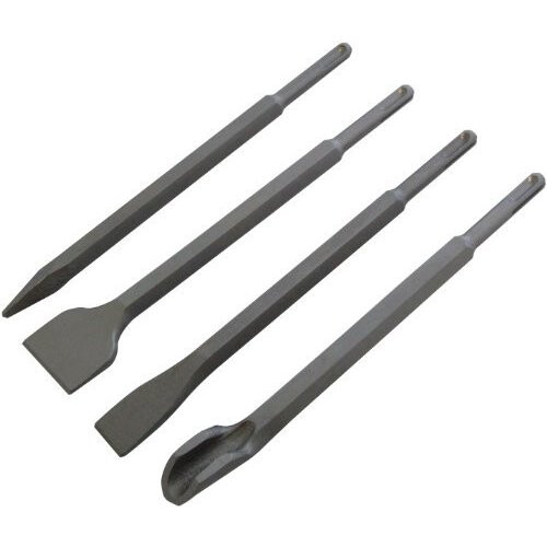 4pc SDS Chisel Set - Plus Flat Point Hammer Drills Groove Gouge Amtech -  sds chisel set 4pc plus flat point hammer drills groove gouge amtech