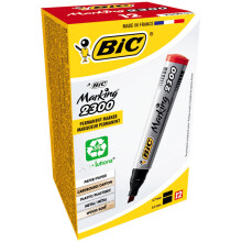 Bic Marking 2300 Chisel Nib Permanent Marker Box - 12 Black - bic permanent black marker chisel 2300 tip marking colour pen 12