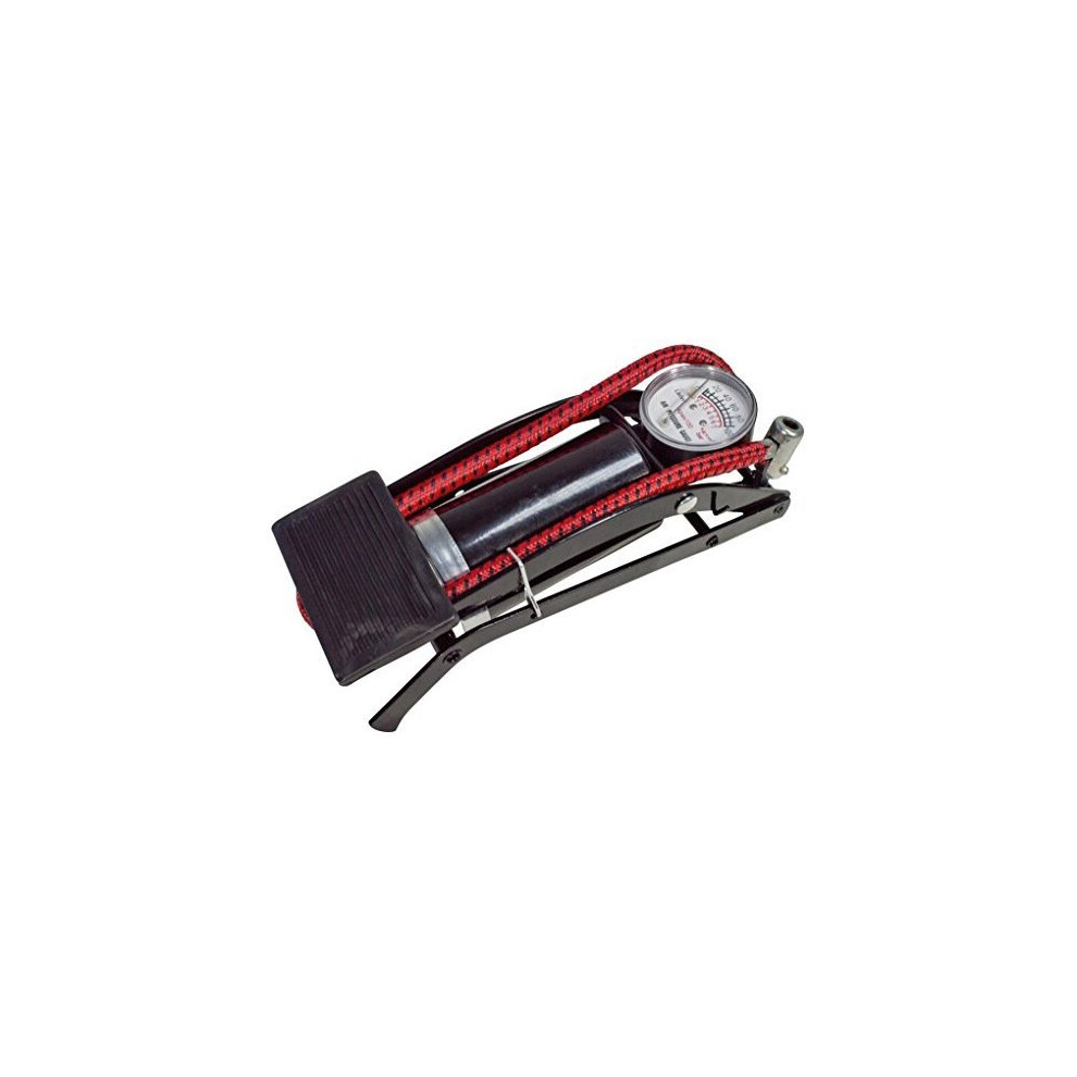 Foot Pump With Gauge - Car Bike Tyre Airbeds Amtech Pressure Bicycle -  foot pump gauge car bike tyre airbeds amtech pressure bicycle