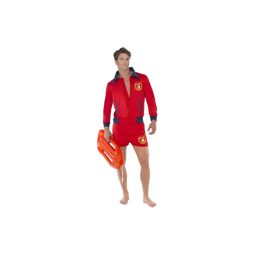 Smiffy's 20587l Red Baywatch Lifeguard Costume - Fancy Dress Mens Tv Outfit -  baywatch lifeguard fancy dress costume mens tv outfit adults stag