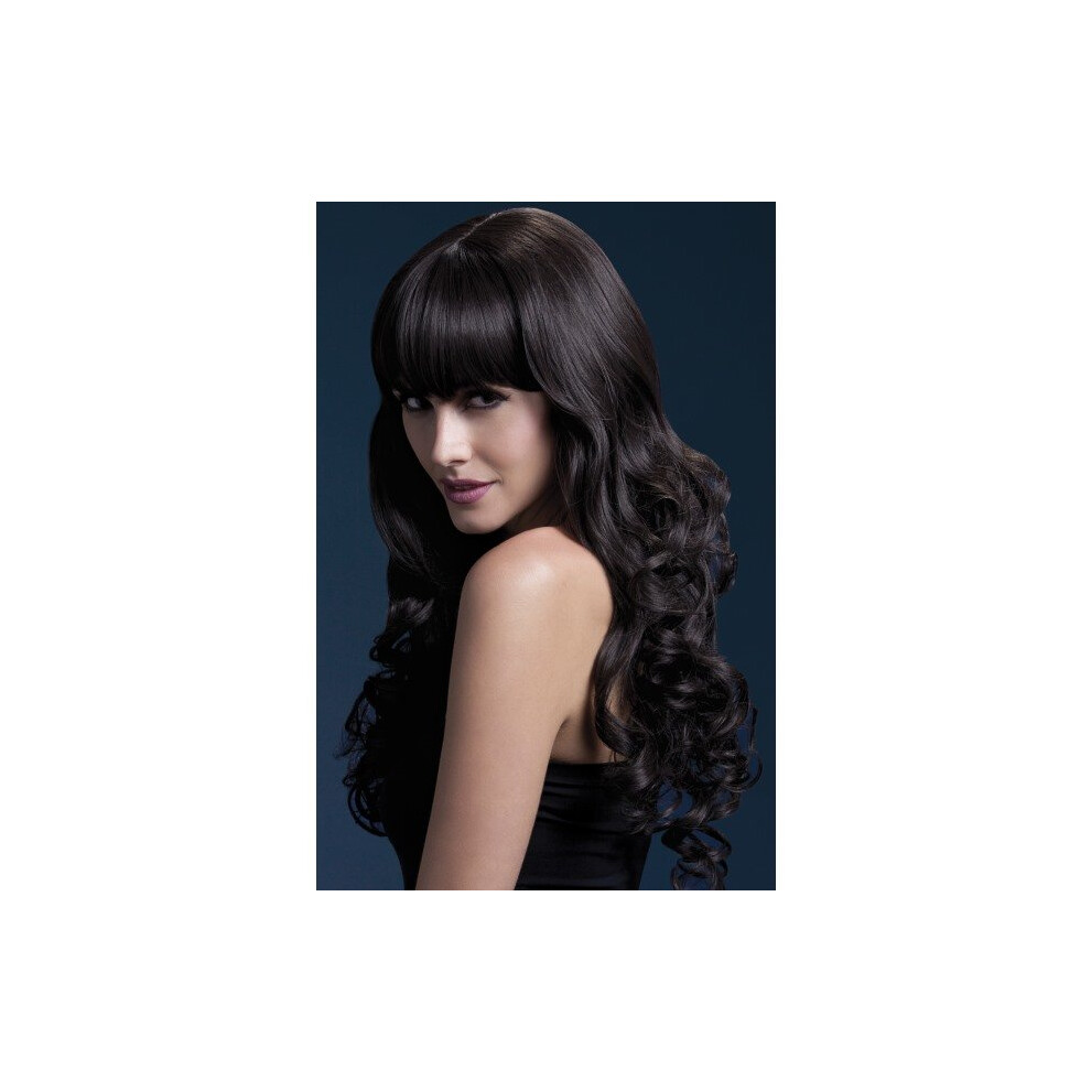 Smiffy's Fever Women's Isabelle Wig, One Size, - Wig Fever Isabelle 26Inch66cm Fancy Dress Brown